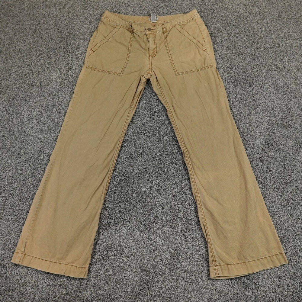 VTG Ralph Lauren Pants Womens 14 Beige Tan Boot Flare Military Baker Fatigue Y2K